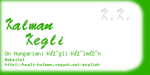 kalman kegli business card